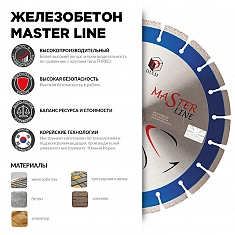 Характеристики и применение сегментного алмазного круга Diam Master Line 1A1RSS Железобетон 125 мм