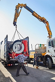 Погрузка гидравлических стыковых сварочных аппаратов для полиэтиленовых труб Gas Fusion Red-800